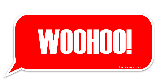 Vibrant Red WOOHOO! Sticker